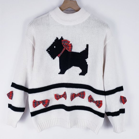 Vintage Ugly Christmas Sweater Scottie 